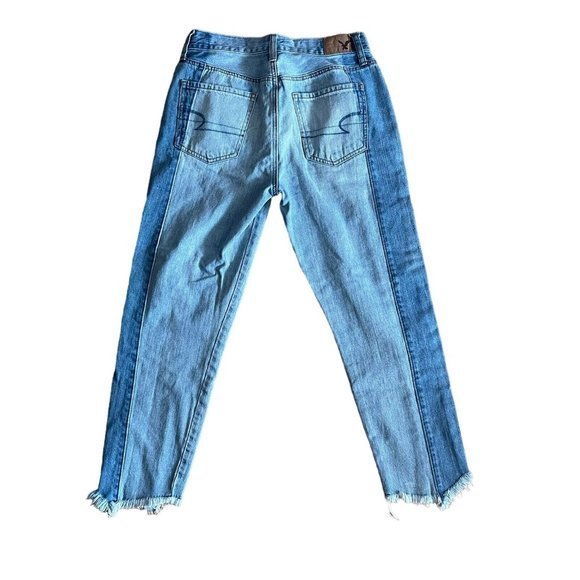 American Eagle Vintage‎ High Rise Women's  Jeans, size 4, Raw Hem Patch Rocker - Picture 7 of 10